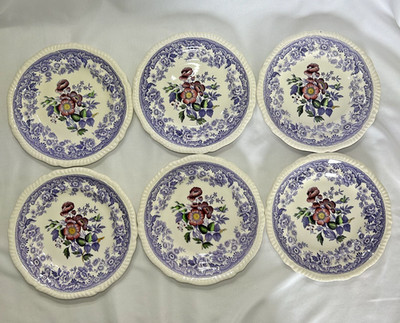 Copeland Spode Mayflower 2/8772 - Luncheon Plates - Set of 6 - Very Good