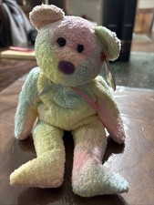 TY Beanie Baby - GROOVY the Pastel Tie Dyed Bear 8 Inch RETIRED w/ Tags