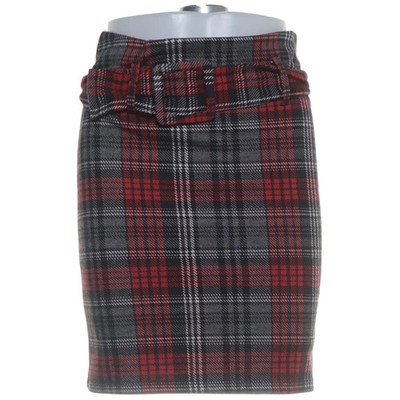 Gina Tricot, Rock, Größe: S, Rot/Grau/Weiß, Elasthan/Polyester/Viskose #dy7