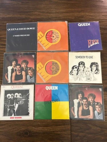 Job Lot Queen Bundle of 9 X 7” Vinyl Records Radio Ga Ga, One Vision, ETC