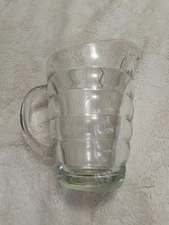Vintage MCM Beehive Ribbed Heavy Glass Lemonade Pitcher