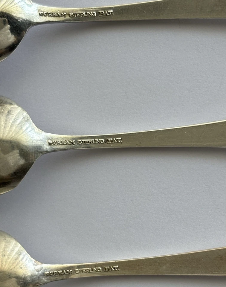 Juego de cucharas Gorham Fairfax de plata esterlina 7 piezas cucharas para bebé 4 pulgadas monograma B Foto 3 de 4