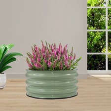 2 Pack Round Metal Garden Planter Raised Flowers Bed Sheet Raised Planter Box