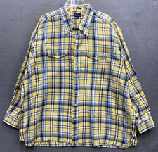 Paul Fredrick Button Down Shirt Men Plaid Chest Flap Pockets 100 Cotton 3XL