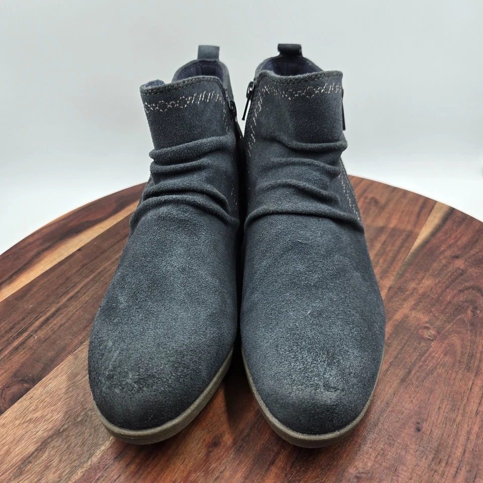 Earth Origins Botas Collette Para Mujer 10M Azul Gamuza Cómodas Cremallera Botines al Tobillo Foto 3 de 4