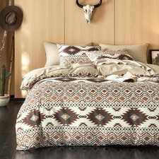 - Western Comforter Set, Southwestern Aztec Country Style with Rustic Ranch V...