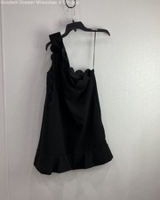 Victoria Beckham Black One-Shoulder Scalloped Dress Size 1X