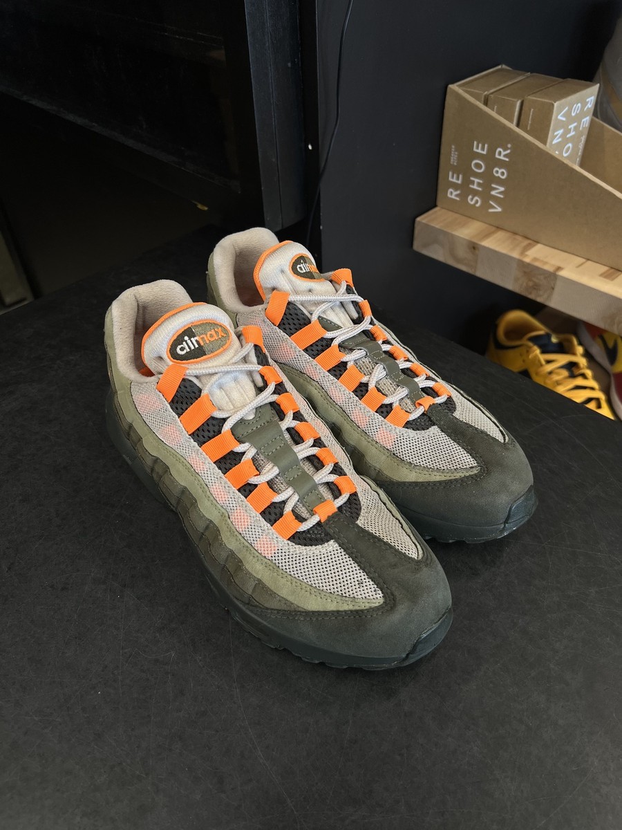 Nike Air Max 95 OG Neutral Olive Total Orange Size 8, PREOWNED