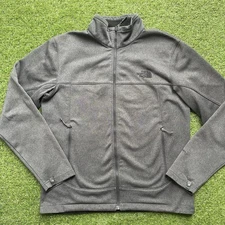 North Face Jacket Mens Medium Gray Apex Bionic 2 Windwall Fleece Lined Full Zip