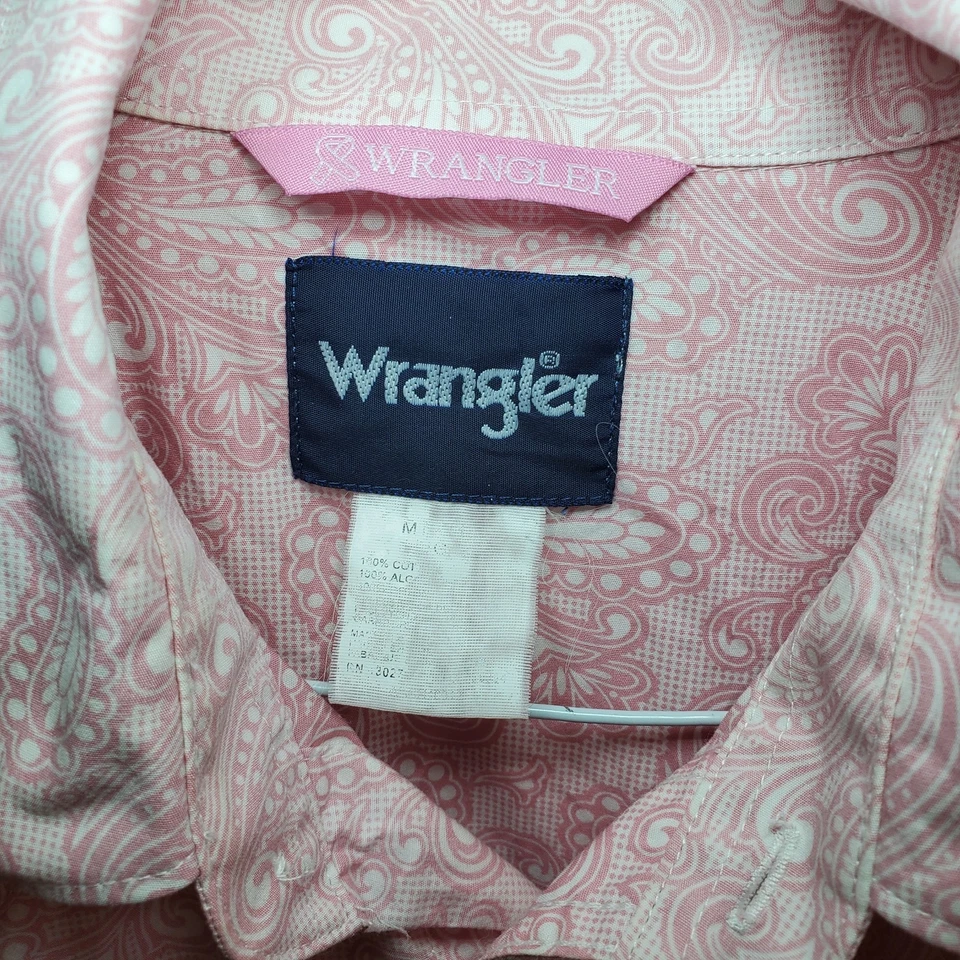 Camisa Wrangler Cáncer de Mama Paisley Rosa Manga Larga Para Hombre XL Perla A Presión Foto 3 de 4