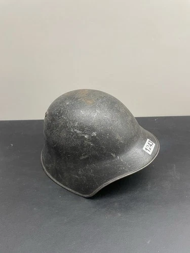 Vintage WWII Swiss Military M1918/40 Steel Combat Helmet, With Liner + Name Tag