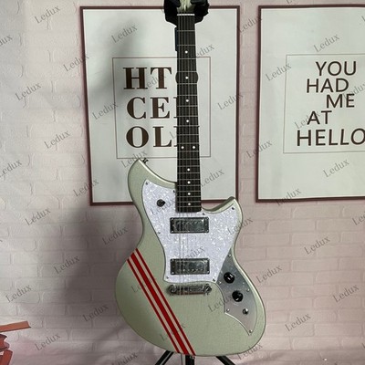 Unique Retro Electric Guitar Silver Metal White Pearl Pickguard Dual Humbuckers