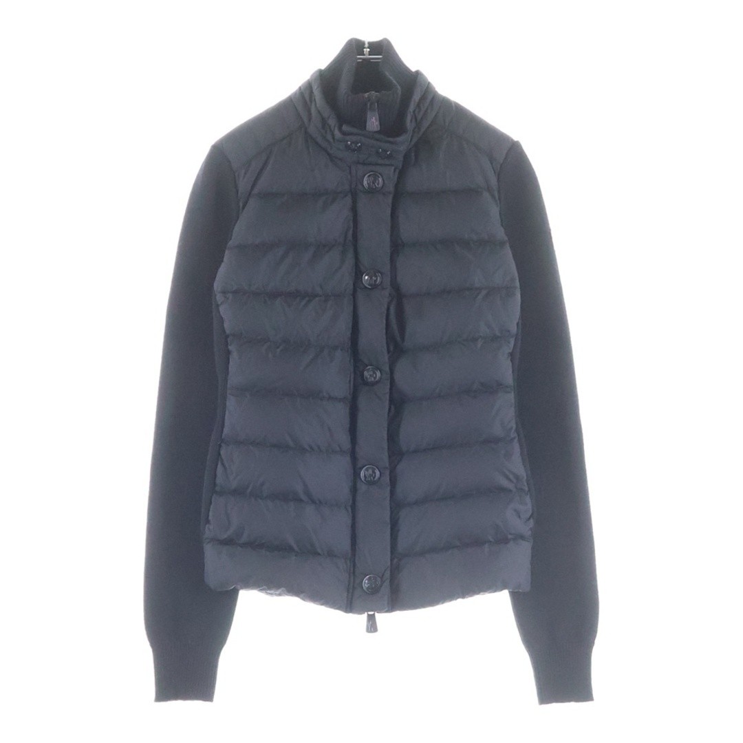 Moncler 21aw Emblem Logo Knit Switched Zip Up Down Jacket Black Used dd63d7c0057