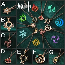 Anime Genshin Impact Elements Pendant Necklace Unisex Cosplay Creative Gift