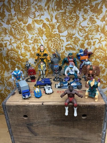 Vtg Mixed Action Figure Arah Motu TMNT Go bots Transformers 1980s Toy Box Lot