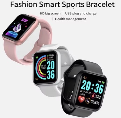 Smartwatch Bluetooth Fitness Uhr Rosa Neu für Damen und Herren