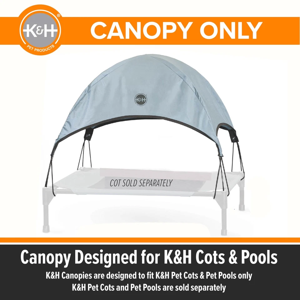 Outdoor Elevated Dog Cot Canopy, Cooling Sun Tent Shades Pets, Washable, Wate... - Image 3 of 4