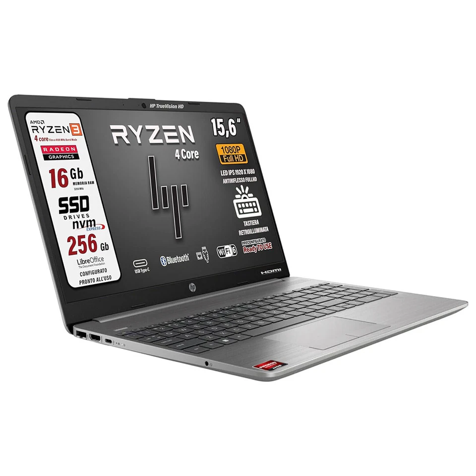 HP 255 G9 AMD Ryzen 3 5425 QuadCore SSD 256 GB RAM 16 GB FHD 15,6 Win11Pro Retro