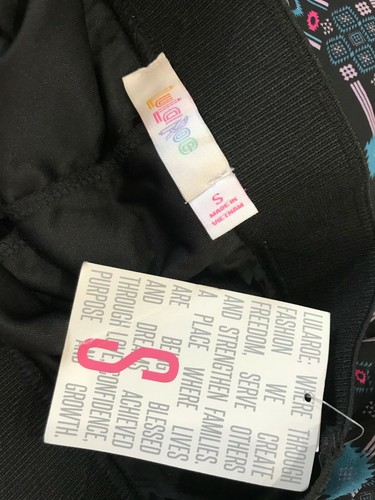 NUOVA gonna LuLaRoe taglia small nera/disegni vita elastica - Foto 10 di 11