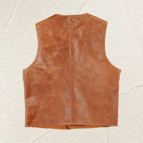 Mens Retro Waistcoat Vest Waxed Horsehide Horse Leather American Vintage Style - Picture 7 of 27