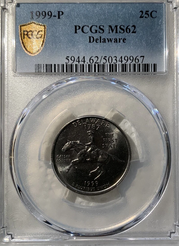 1999 P Delaware State Quarter MS 62 Uncirculated - Image 2 of 2