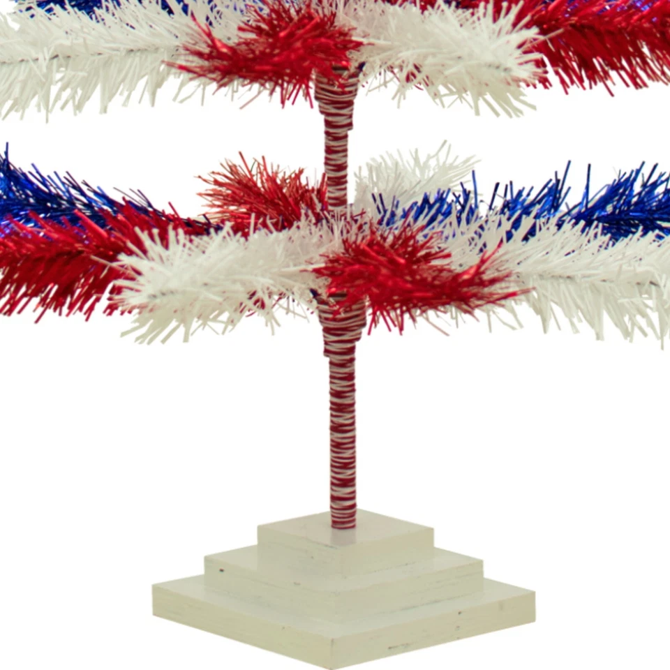 4th of July Tinsel Trees 4FT Classic Tinsel Feather Tree Red, White, & Blue 48'' - Image 4 of 4