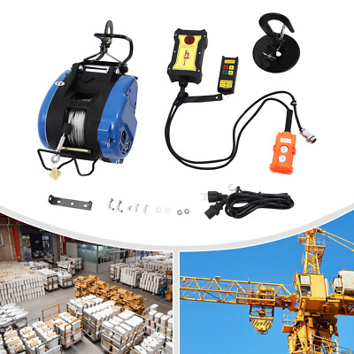 Electric Hoist Winch Electric Winch 30m Wire Rope 500kg Steel Plate 110V New