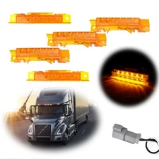 5X Amber Lens Cab Roof Marker Lights For Volvo 2004 VN/2003-2020 VNL Trucks,etc.