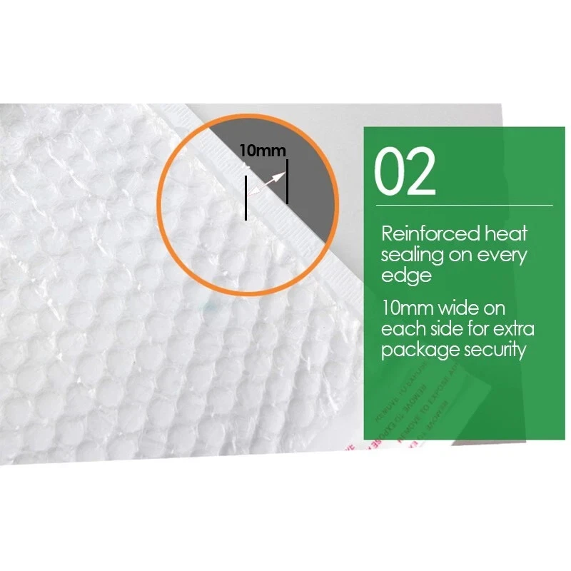 Waterproof White Poly Bubble Wrap Envelope bundle of 380pcs/box [Wholesale] MY. - Image 4 of 4