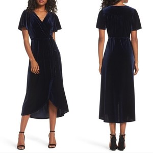 nordstrom blue velvet dress