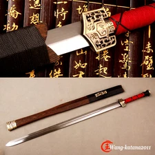 Handmade Double Edge Chinese Sword Rosewood Han Dynasty Jian汉剑 High Carbon Steel
