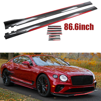 Carbon Fiber Look 86.6'' Side Skirt Extension Spoiler Splitter For Bentley C