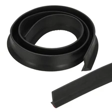 39 Inch Collapsible Shower Threshold Water Dam Guards Black (1.2" W x 0.6" T)