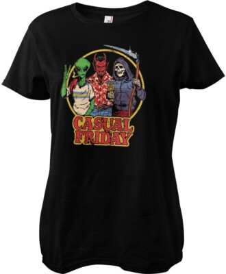 Steven Rhodes Casual Friday Girly Tee Damen T-Shirt Black