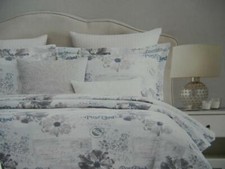 NIP NICOLE MILLER HOME 2 PC TWIN/TWIN XL POSTCARD SCRIPT FLORAL COMFORTER SET