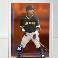 2022 Bowman Heritage Chrome Rosman Verdugo Orange Refractor /25 BHPC-141 Padres