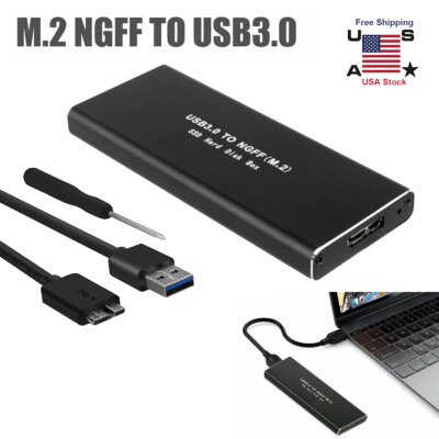 Aluminum M.2 SATA SSD to USB 3.0 External SSD Reader Converter Adapter Enclosure