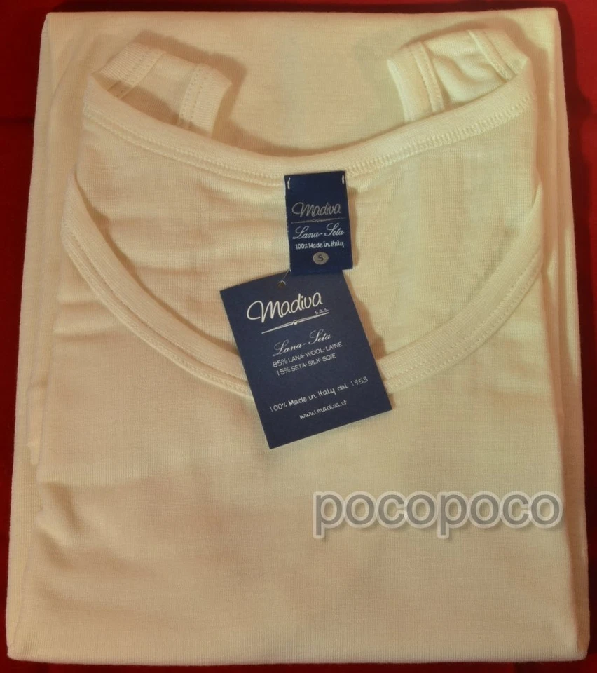 Canottiera spalla larga da uomo lana e seta Madiva canotta intima Cagliari - Immagine 2 di 4