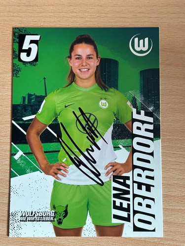 Lena Oberdorf VfL Wolgsburg Frauen Autogrammkarte original signiert #S21035