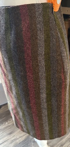 Boden Skirt Lot Women’s Herringbone Striped British Tweed Wool Lined Sz 10L US - Picture 6 of 22