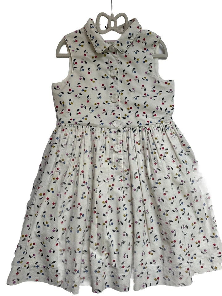 Vestido Designer Bonpoint Anne Gola Cerejas Tamanho 10Y MSRP $228 NOVO COM ETIQUETAS - Imagem 3 de 4