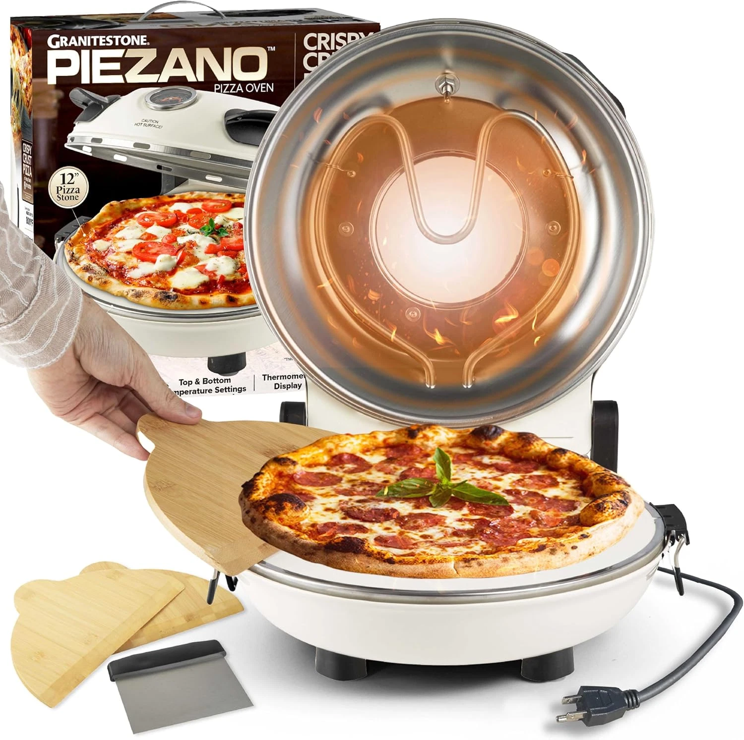 Crispy Crust 12" Electric Pizza Oven - Perfect Stone Baked Pizza at Home
Opens in a new window or ta