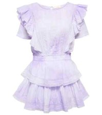 LoveShackFancy Natasha Mini in Violet Splash Hand Dye Ruffle Cotton Dress
