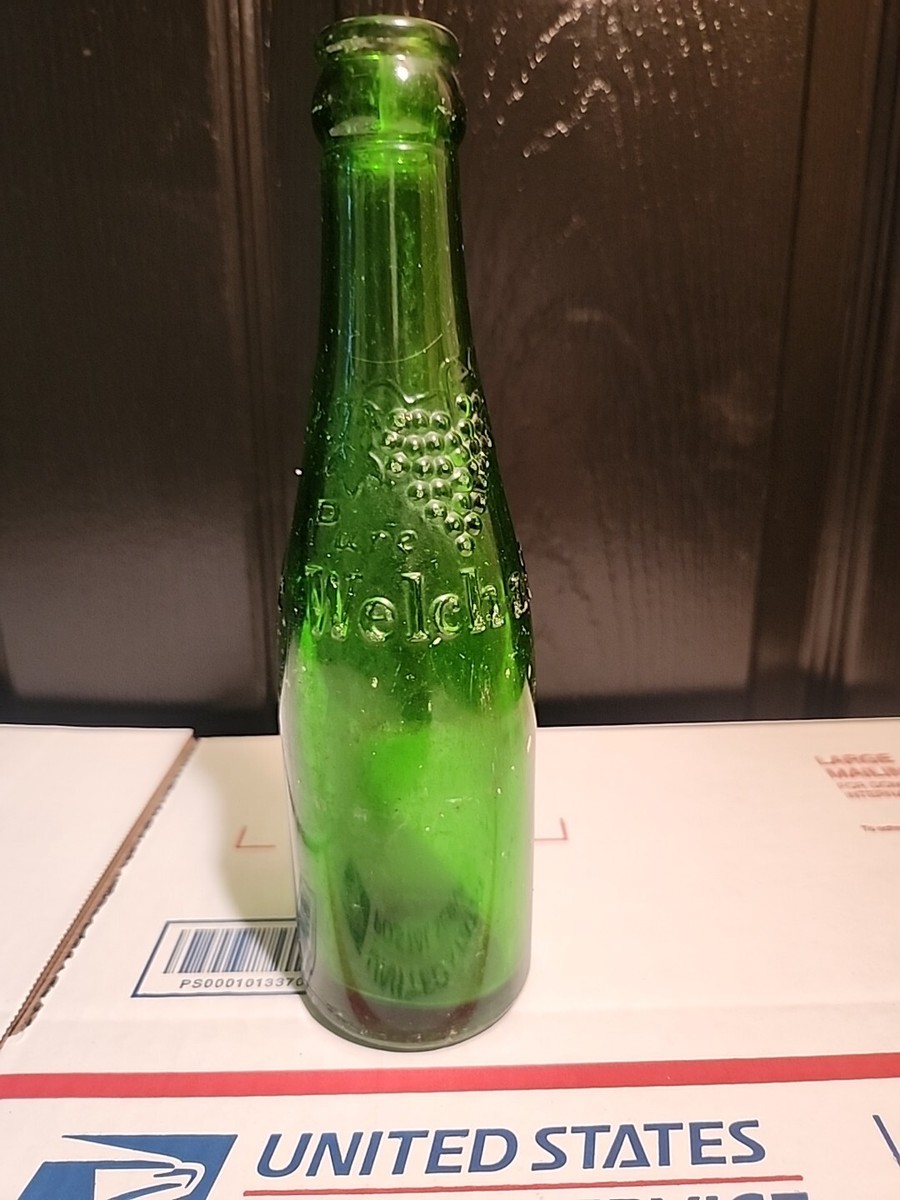 Rare Antique Green Welch - Aid Grape Drink Bottle Welch's 6oz Soda