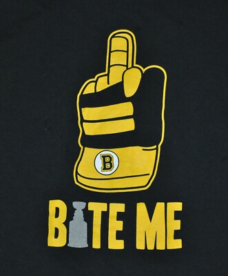 t-shirt medium boston bruins hockey nhl stanley cup bite me 20 inches pit 2 pit