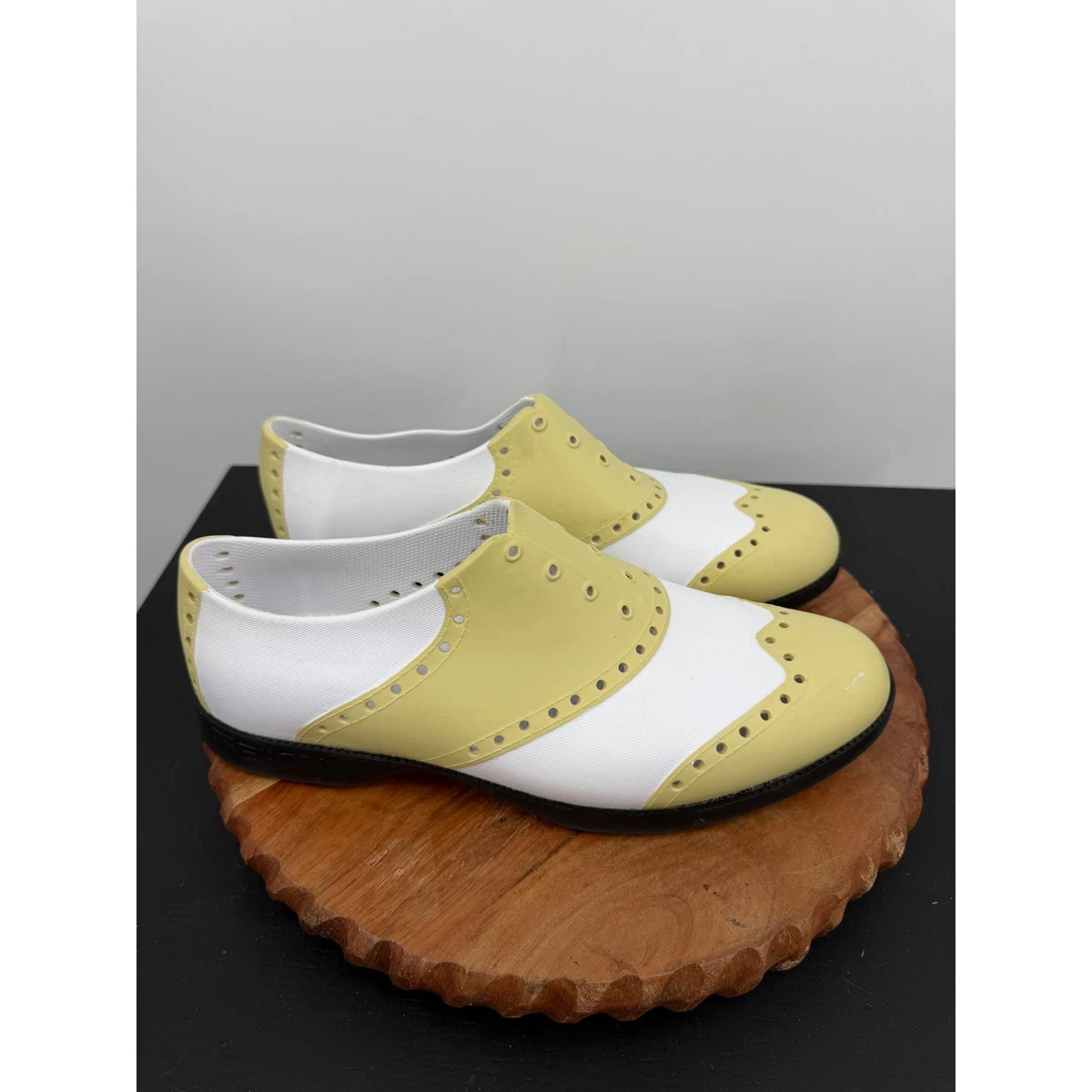BIION Casual Wingtip Golf Shoes in Mustard Yellow, men’s 6, women’s 8, GUC Biion Golf Shoes for Men for sale | eBay main image 2