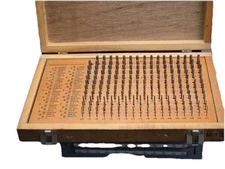 Precision .061"-.250" Minus Plug Pin Gage Set M-1 - Machinist Quality Wood Case