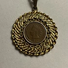 1897 Indian Head Wheat Cent on Gold Tone Pendant