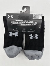 NEW 6 PAIR PACK UNDER ARMOUR MEN'S UA PERFORMANCE TECH CREW SOCKS SIZE 7-8.5