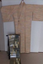 Pure silk kimono  obi set, solid color, height 66 inches, used